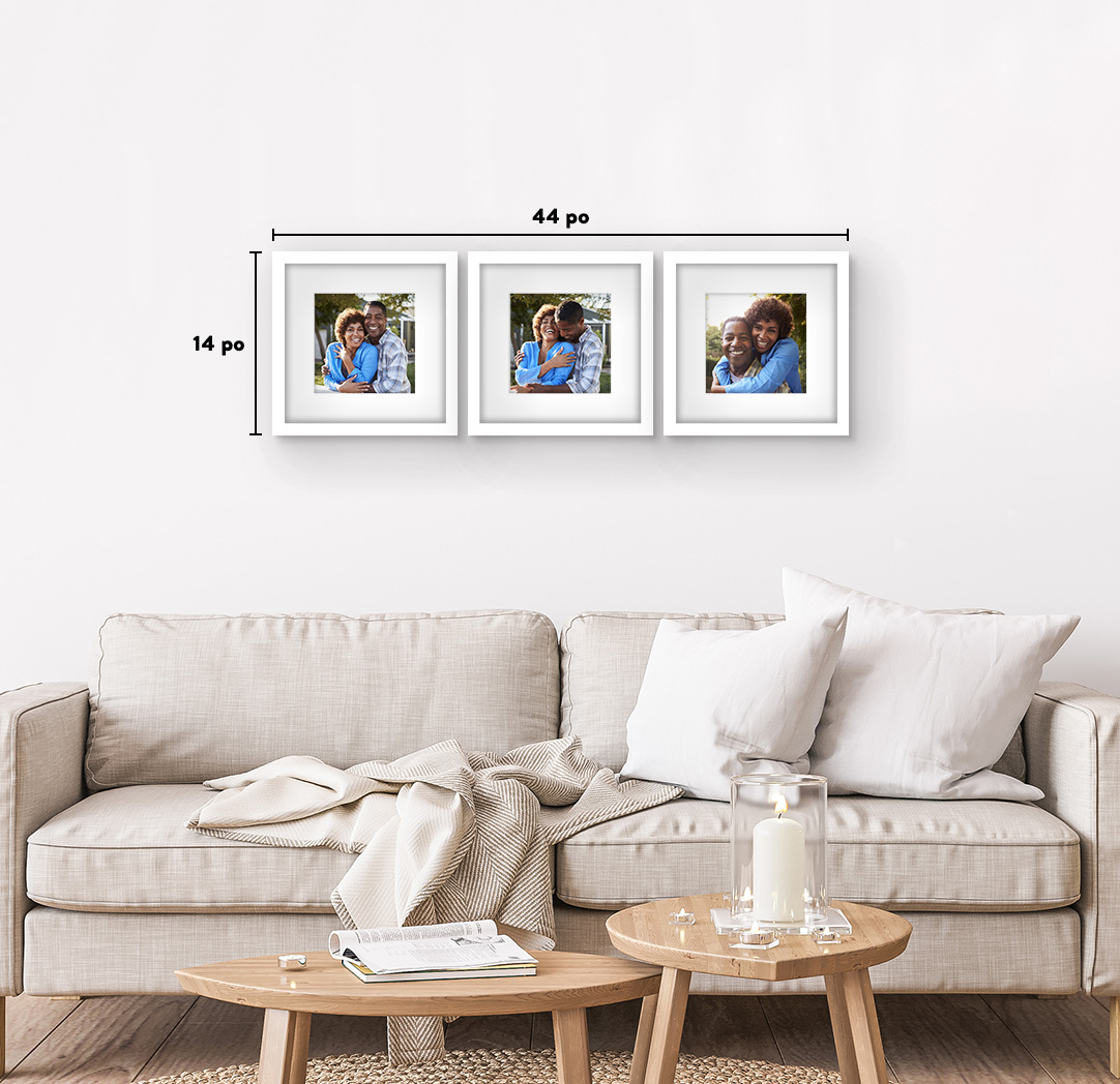 8 x 8 po blanc - Ensemble de 3