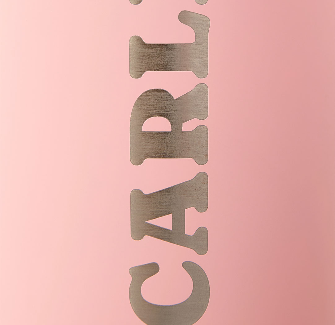 Bouteille à eau personnalisée rose pâle de 1 l