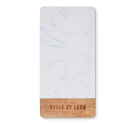 Planche à découper rectangulaire personnalisée en bois et marbre