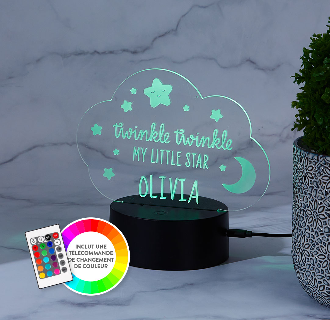 Panneau à DEL personnalisé noir - Twinkle, Twinkle