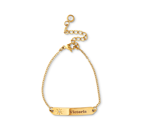 Bracelet à plaquette avec soleil - couleur or