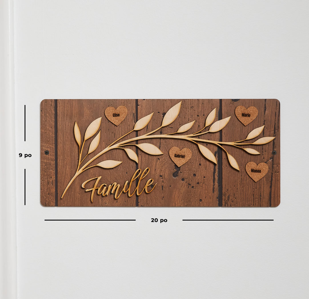 Famille Wall Sign - Dark Wood