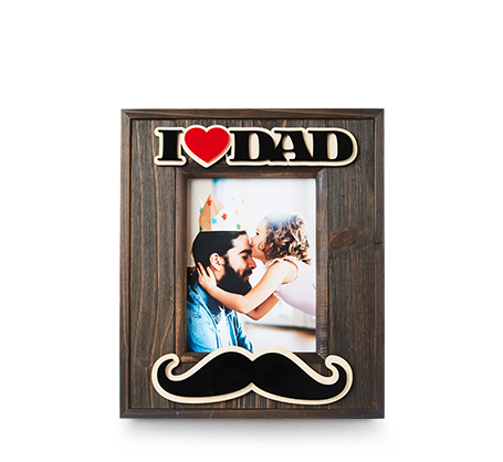 Cadre de bois Moustache 6 x 8 po (Dad)