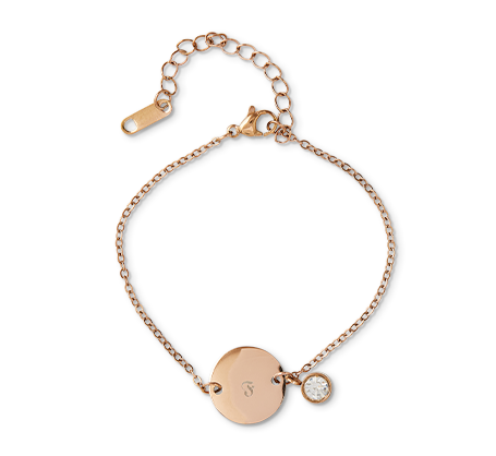 Gem Charm Bracelet - Rose Gold Colour