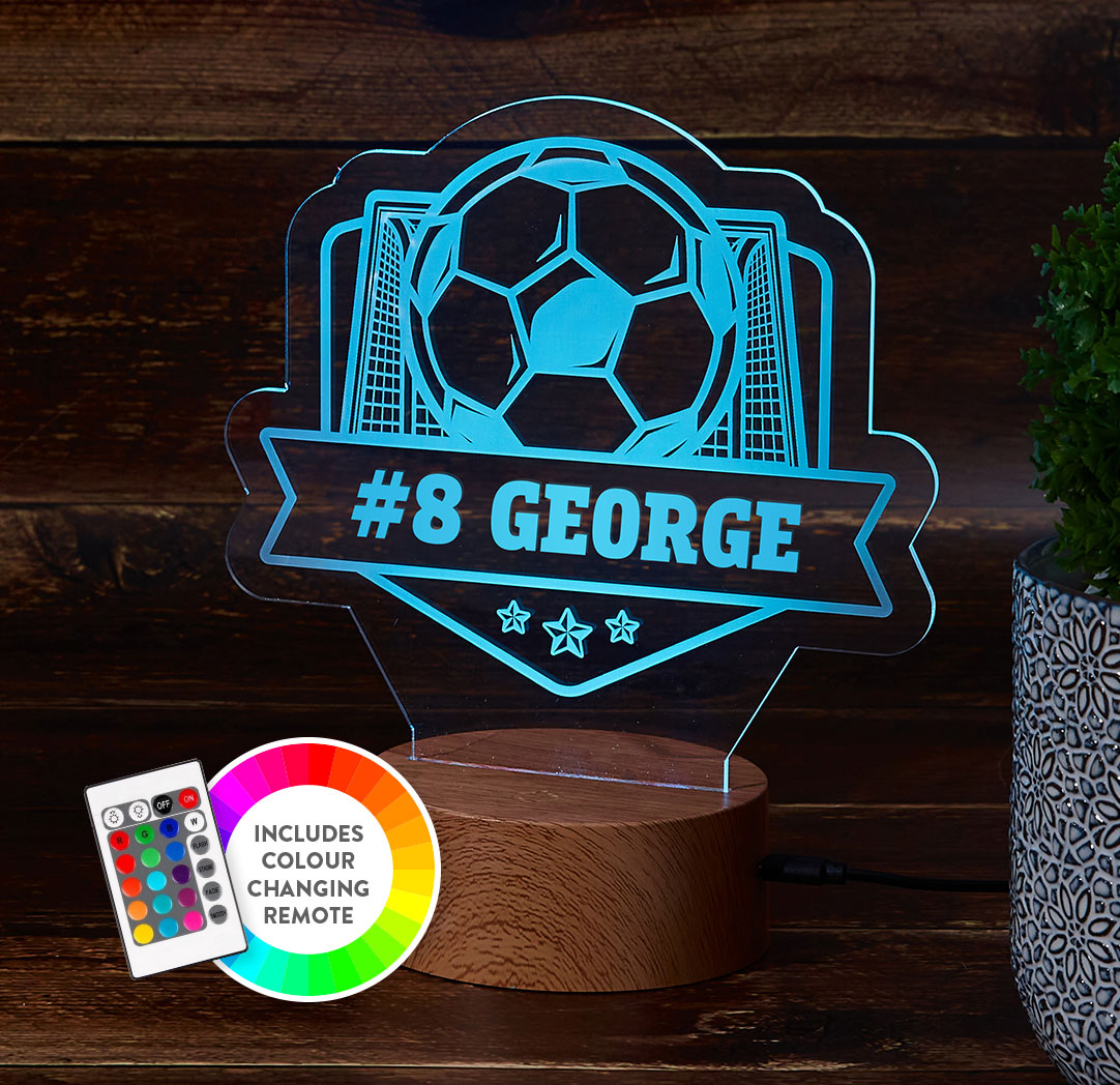 Personalized Wood LED Sign - Soccer