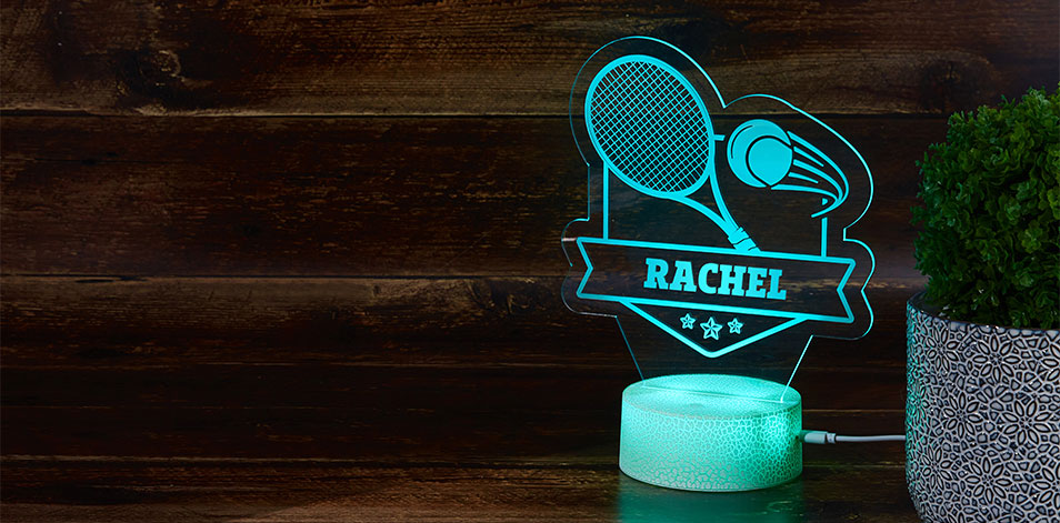 Panneau à DEL personnalisé blanc craquelé - Tennis