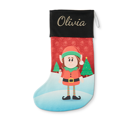 Personalized Stocking - Girl Elf