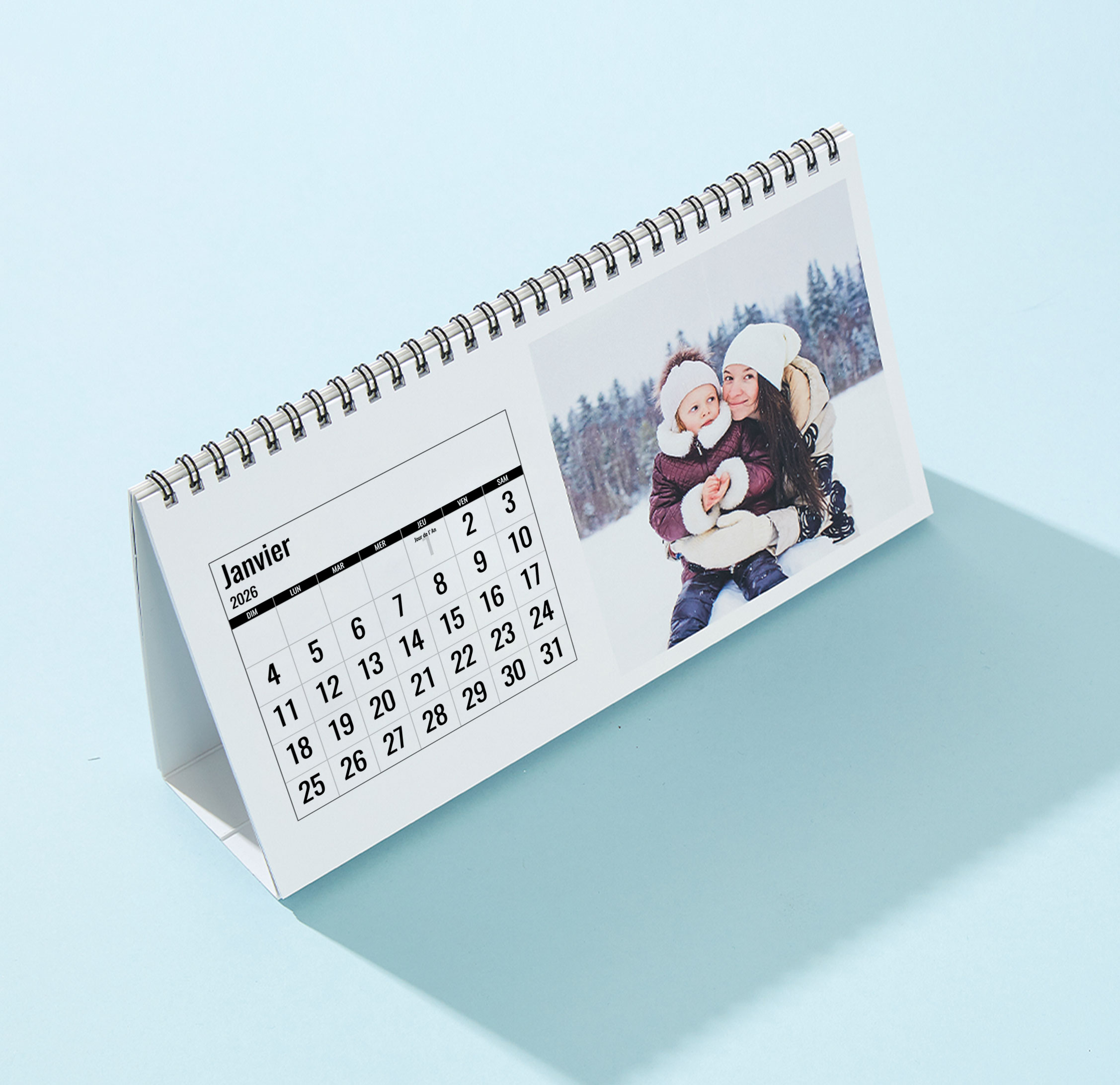 Calendrier de bureau de 10 x 5,5 pouces