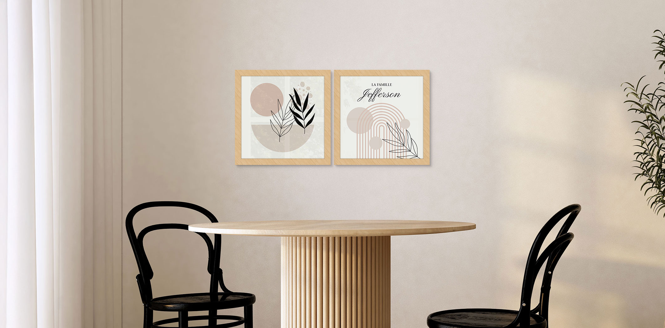 Ensemble de 2 - thématique de 12 x 12 po, cadres bois