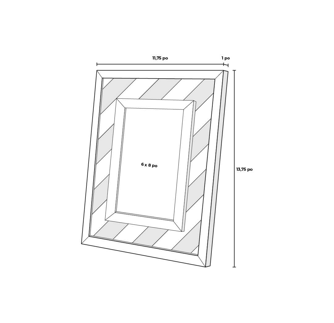 Cadre à rayures diagonales 6 x 8 po