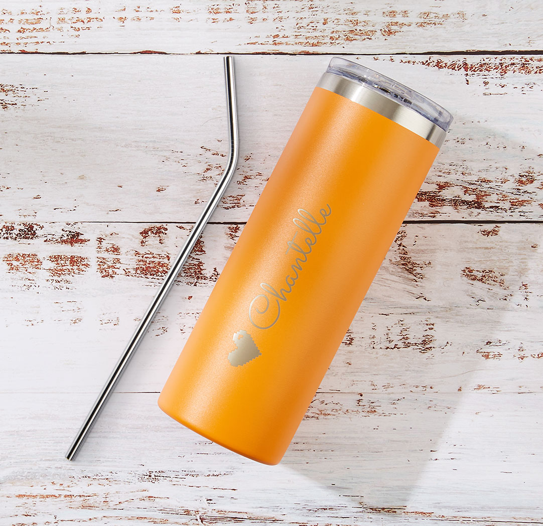 Verre de voyage personnalisé orange 600 ml