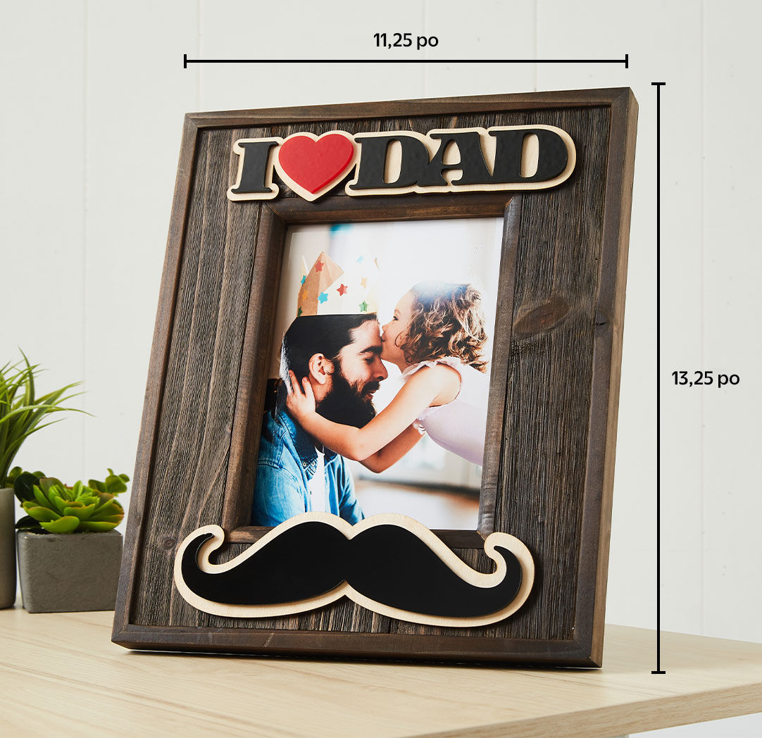 Cadre de bois Moustache 6 x 8 po (Dad)