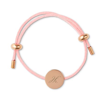 Suede Adjustable Bracelet - Pink & Rose Gold Colour