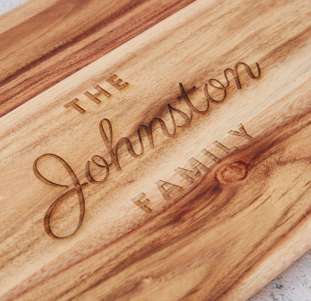 Personalized Rectangular Acacia Wood Cutting Board