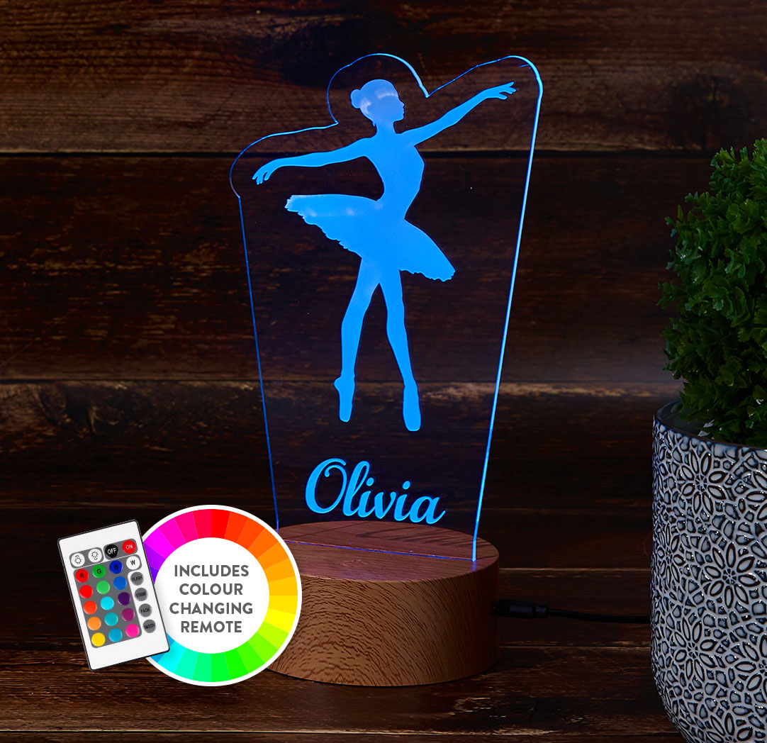 Personalized Wood LED Sign - Ballerina