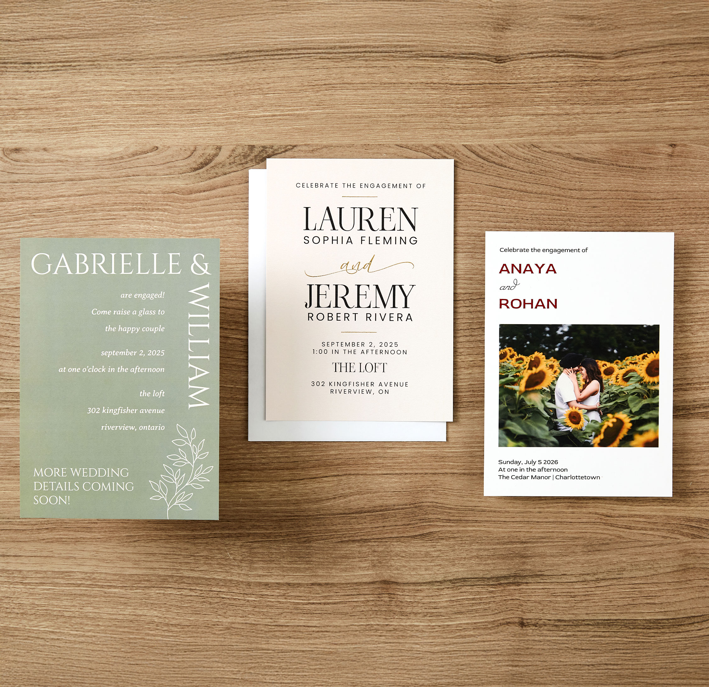 5x7 Soft Touch & Foil Engagement Party Invitations