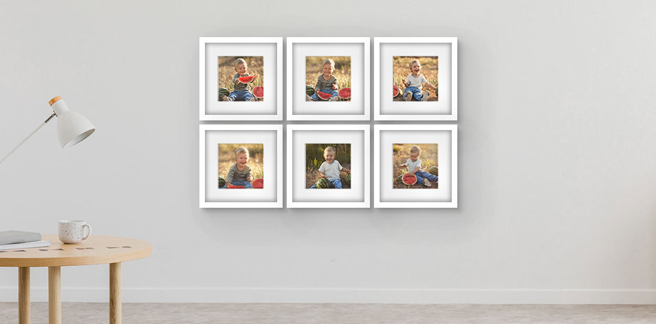 8 x 8 po blanc - Ensemble de 6