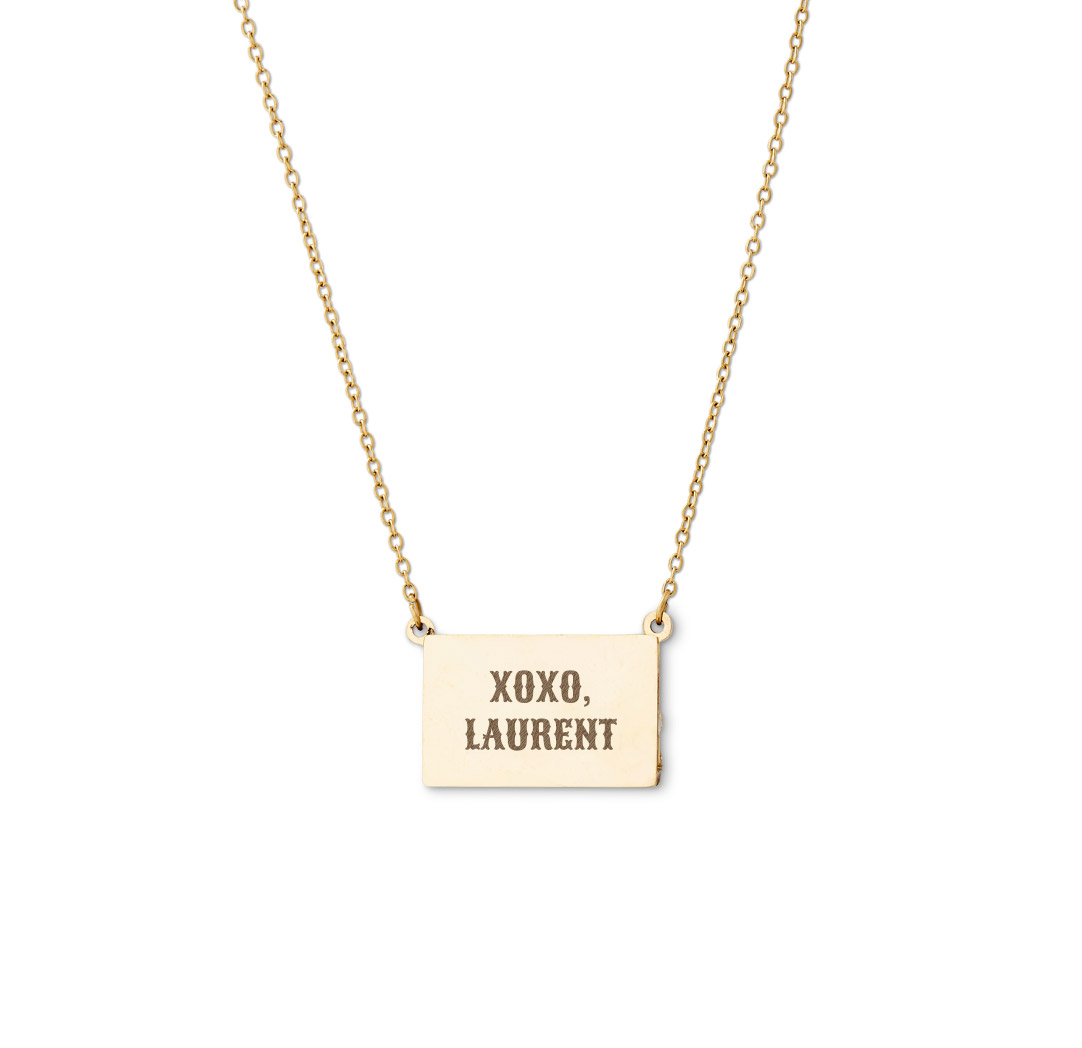Collier avec pendentif photo escamotable - couleur or