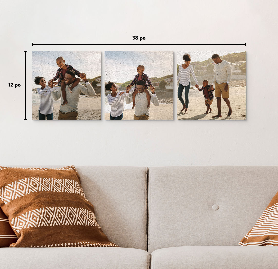 Photos sur toile économiques de 12 x 12 po  - Ensemble de 3