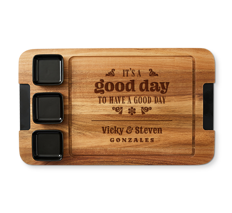 Personalized 4 Piece Wood Serving Tray