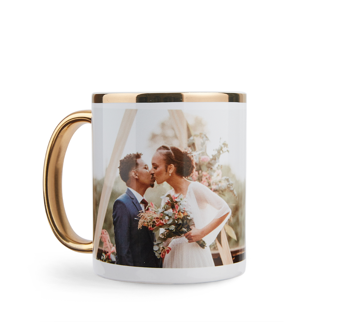 Tasse dorée de 11 oz avec photo