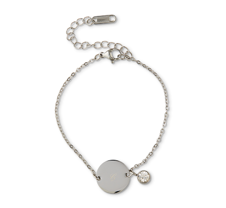 Gem Charm Bracelet - Silver Colour