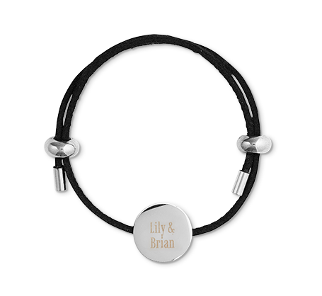 Suede Adjustable Bracelet - Black & Silver Colour
