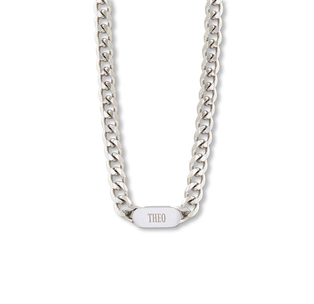 Collier de chaîne à gros maillons - couleur argent