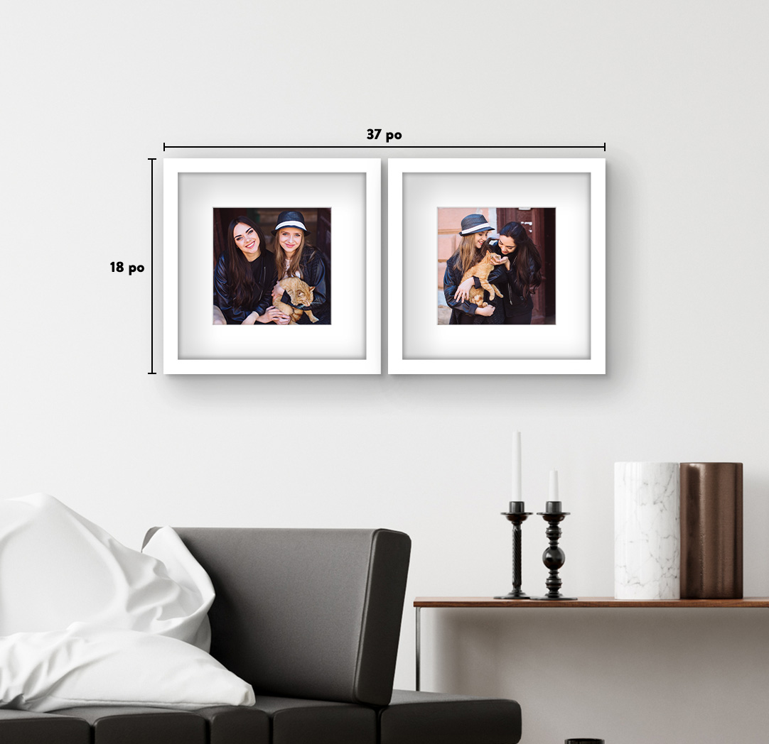 12 x 12 po blanc - Ensemble de 2