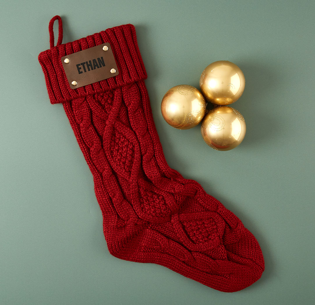 Personalized Red Knit Stocking