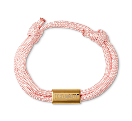 Adjustable Rope Bracelet - Pink & Gold Colour