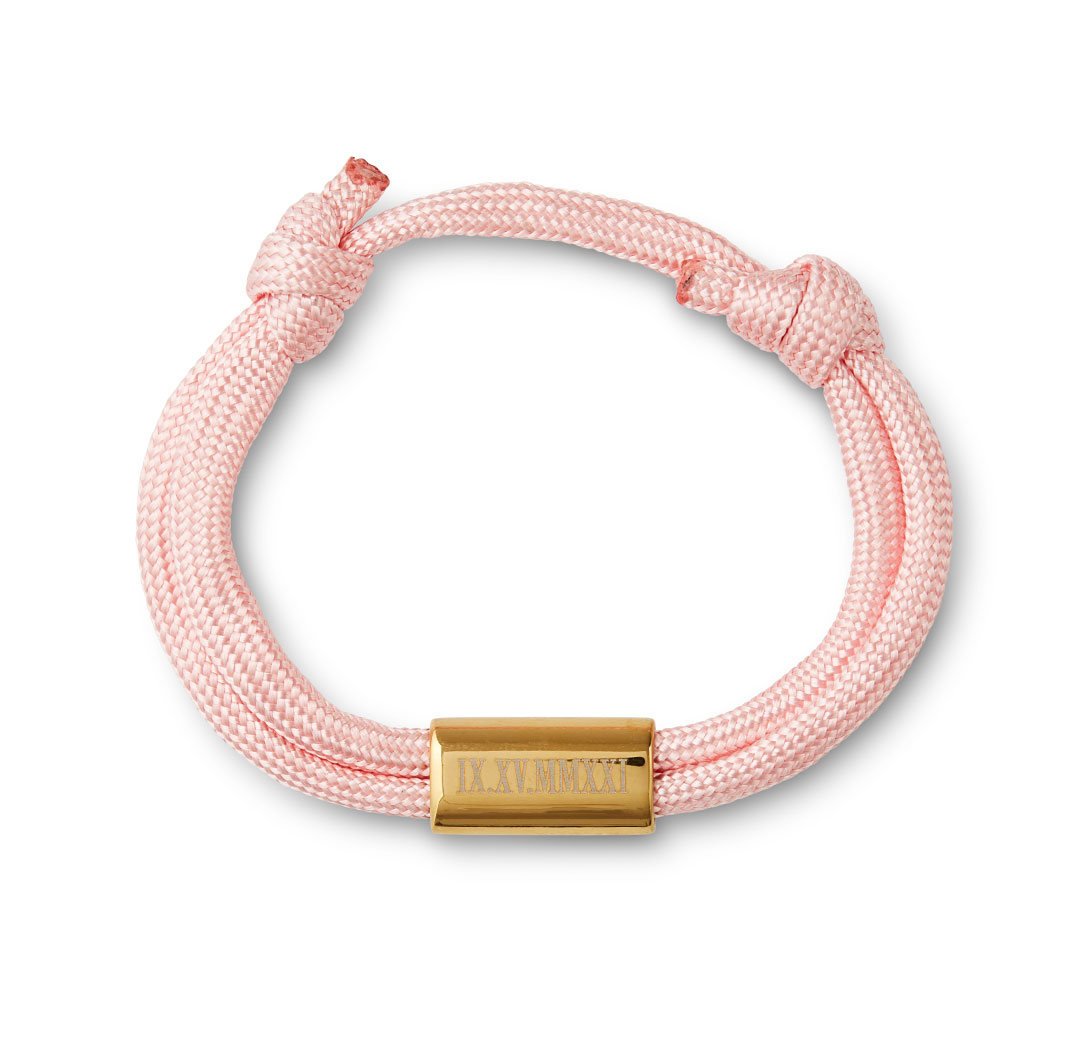 Adjustable Rope Bracelet - Pink & Gold Colour