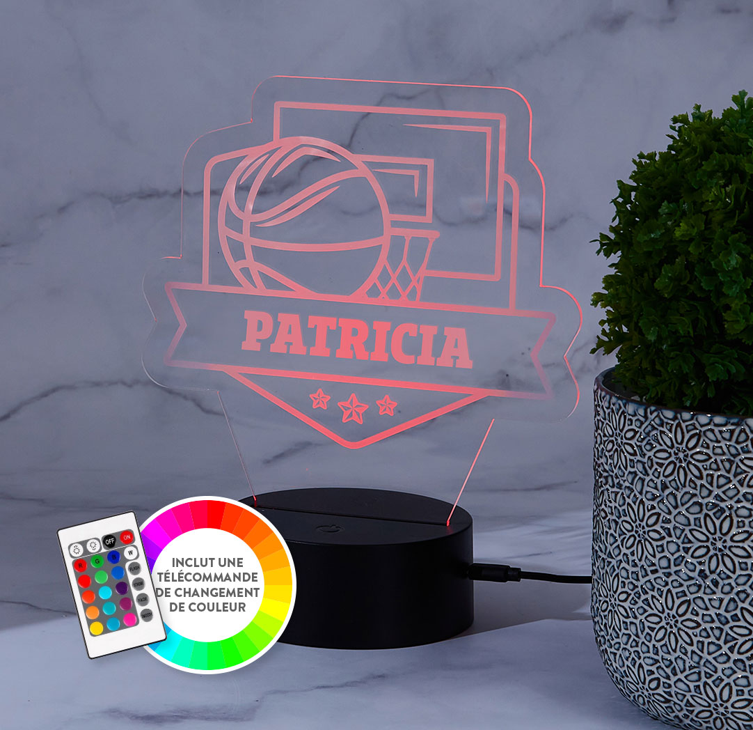 Panneau à DEL personnalisé noir - Basketball