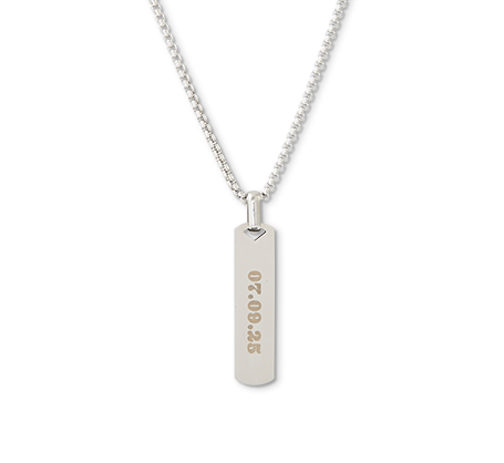 Collier avec pendentif en étiquette - couleur argent