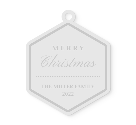 Clear Engraved Hex Ornament