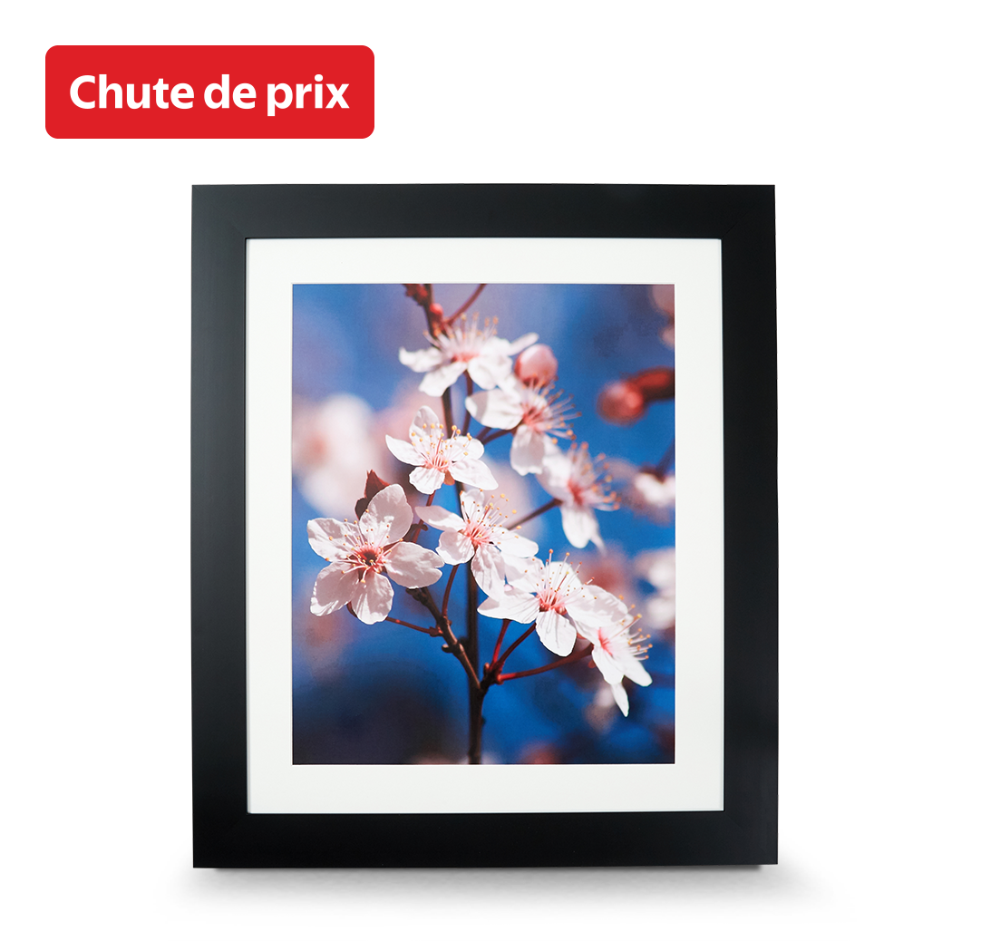 Impression encadrée de 16 x 20 pouces - noir