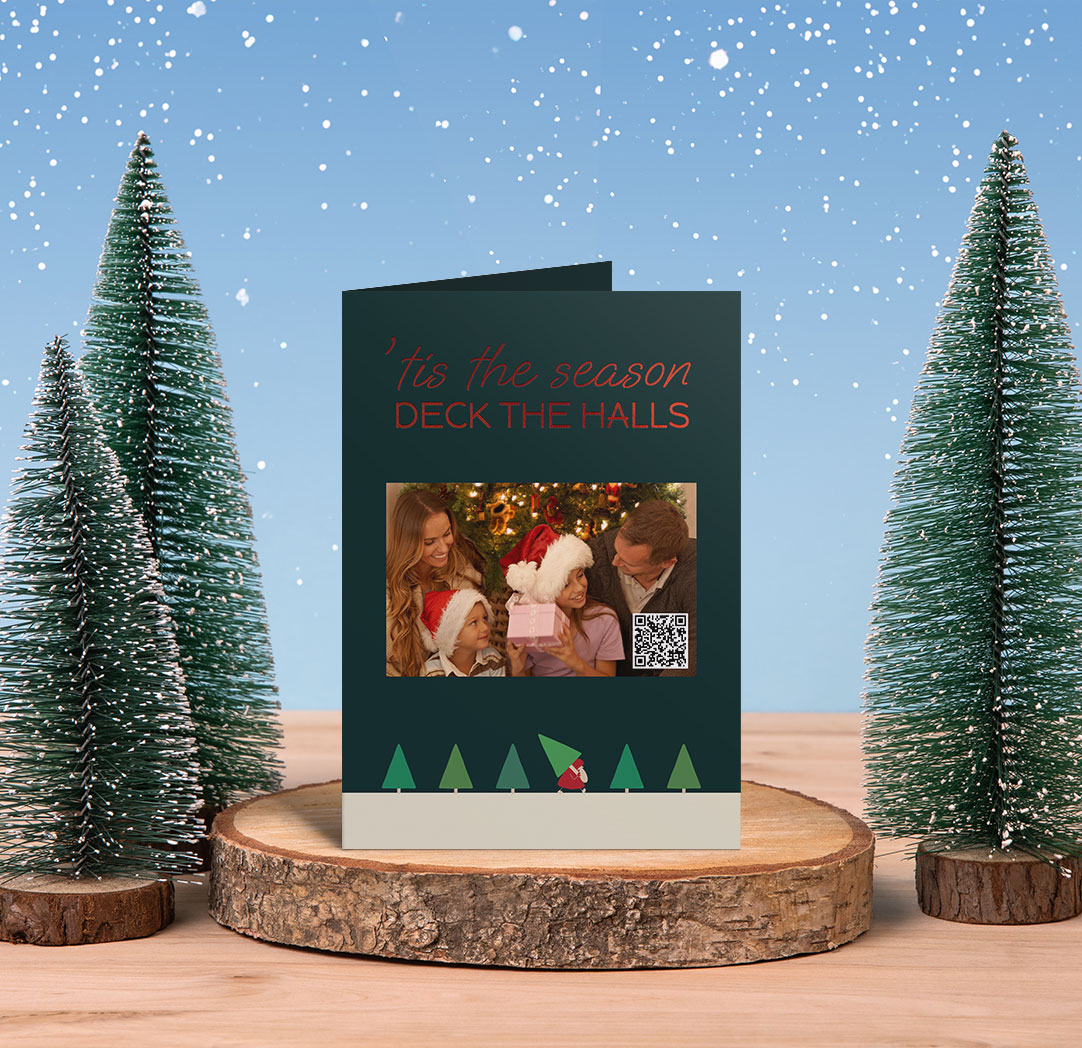 5x7 Folded Soft Touch Foil Video Greeting Cards