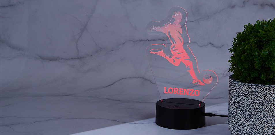Personalized Black LED Sign - Soccer Player