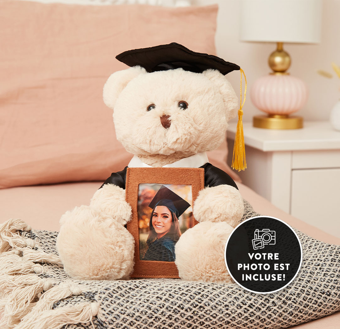 Ourson de graduation en peluche