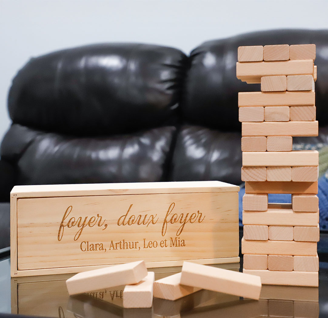 Jeu de tour de blocs personnalisé