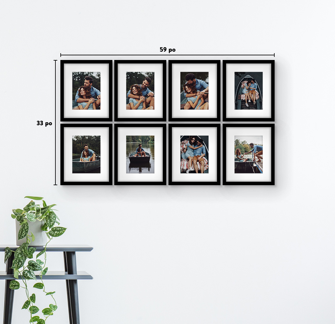 8 x 10 po noir - Ensemble de 8