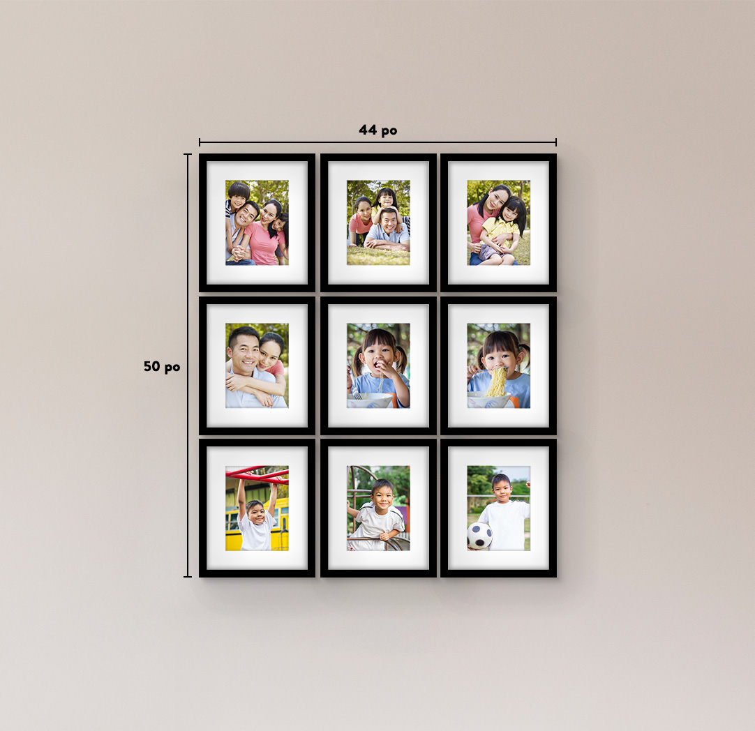 8 x 10 po noir - Ensemble de 9