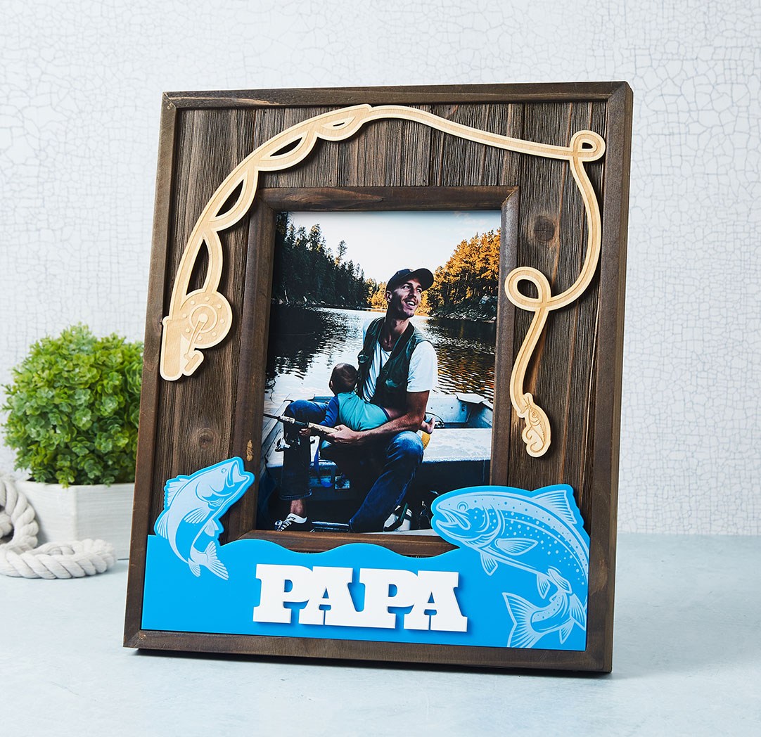 Cadre de bois Poissons 6 x 8 po (Papa)