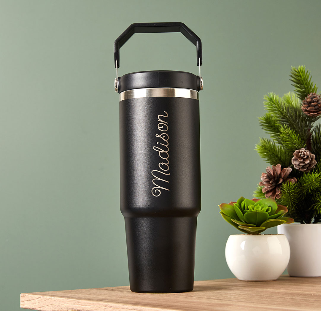 Gobelet personnalisé noir de 30 oz