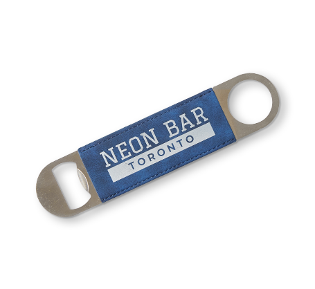 Blue Leather Engraved Bottle Opener