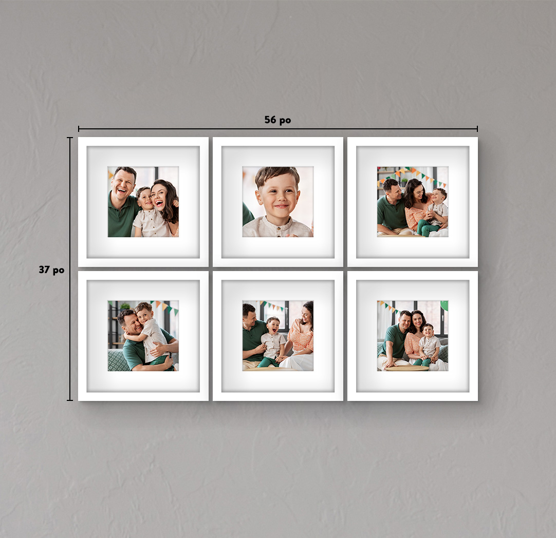 12 x 12 po blanc - Ensemble de 6