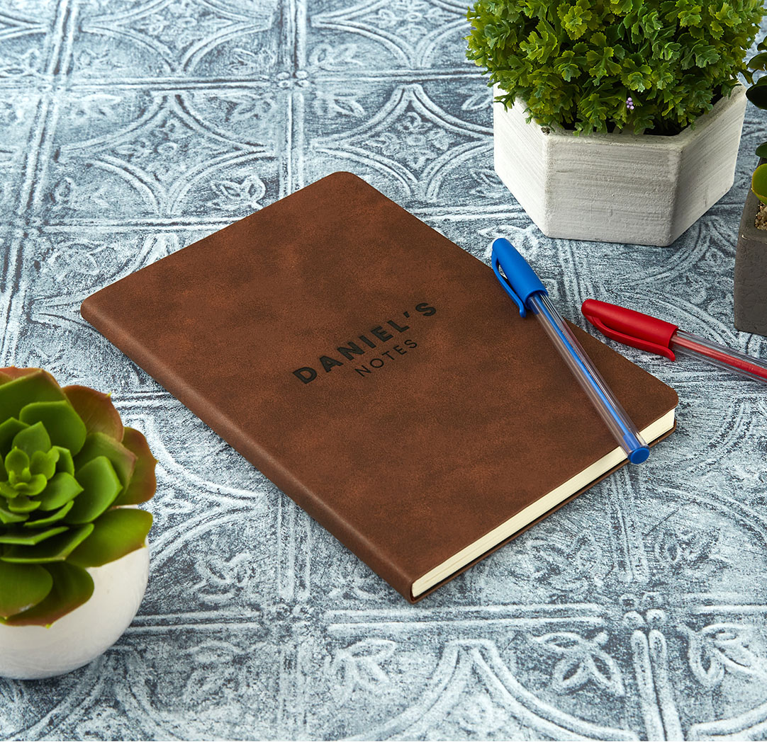 Personalized Brown Leather Notebook