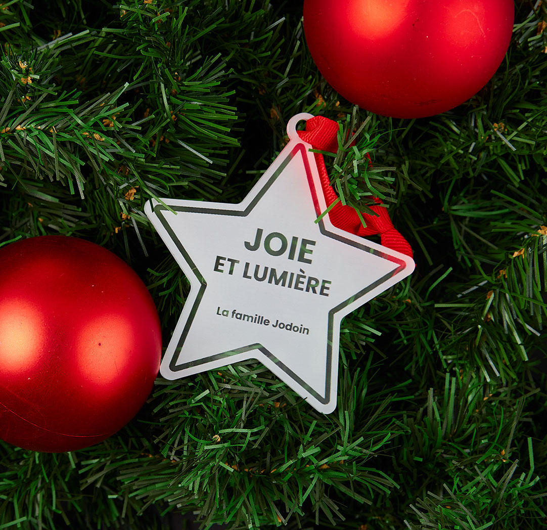 Décoration gravée transparente étoile