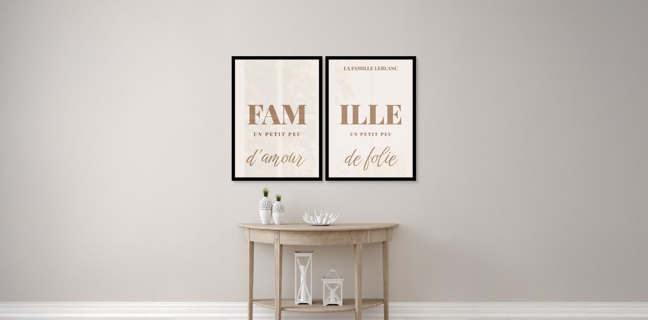 Ensemble de 2 - thématique de 20 x 30 po, cadres noirs