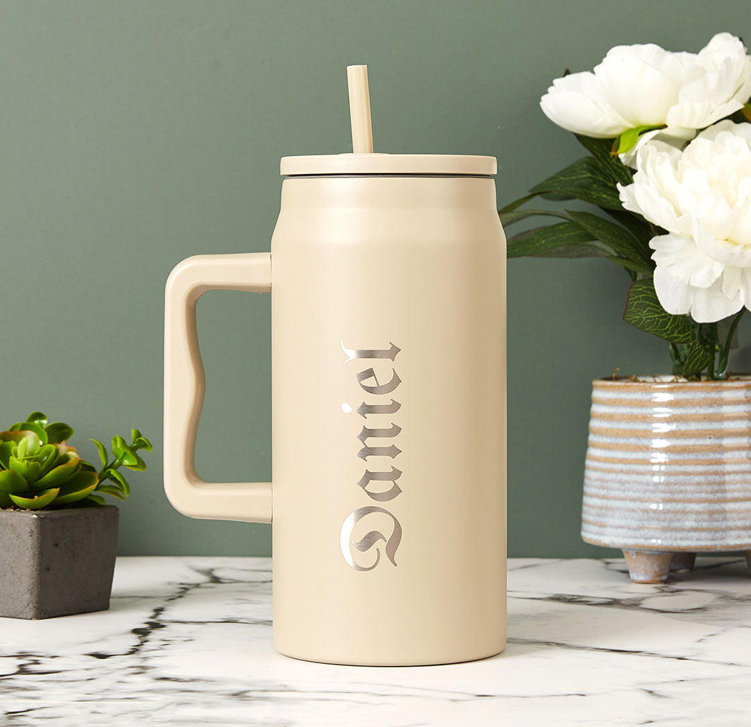 Gobelet personnalisé beige de 50 oz